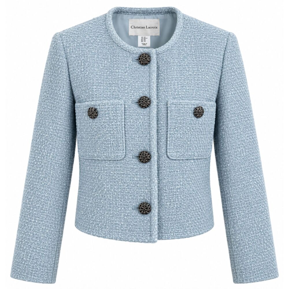 Christian Lacroix Light Blue Textured Blazer